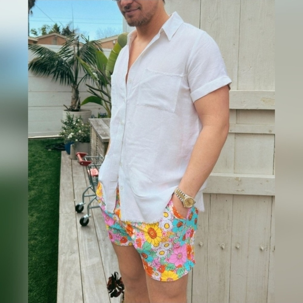 Show Me Your Mumu Mens Flower‎ Market Swim Trunks Sz XL NWT Beach Vacation